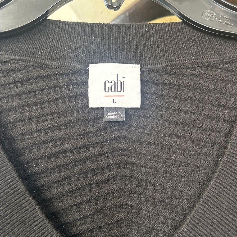 CAbi Black Textured V-Neck Sweater - Picture 2 of 3